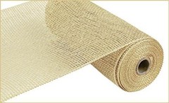 Beige Polypropylene Deco Mesh 25 cm x 9 m Casual Burlap for Party Decorations