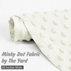 Minky Dot Fabric by the Yard, 1 Yard X 60 Inch Wide Soft Plush Fabric White Flee