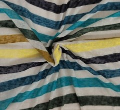 Multicolor Stripes Yarn Dye Polyester Fabric Jersey Knit By Yard 100GSM 6/21 #1