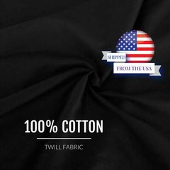 60” Width Black 100% Cotton Fabric Sold by the Yard Solid Sewing
