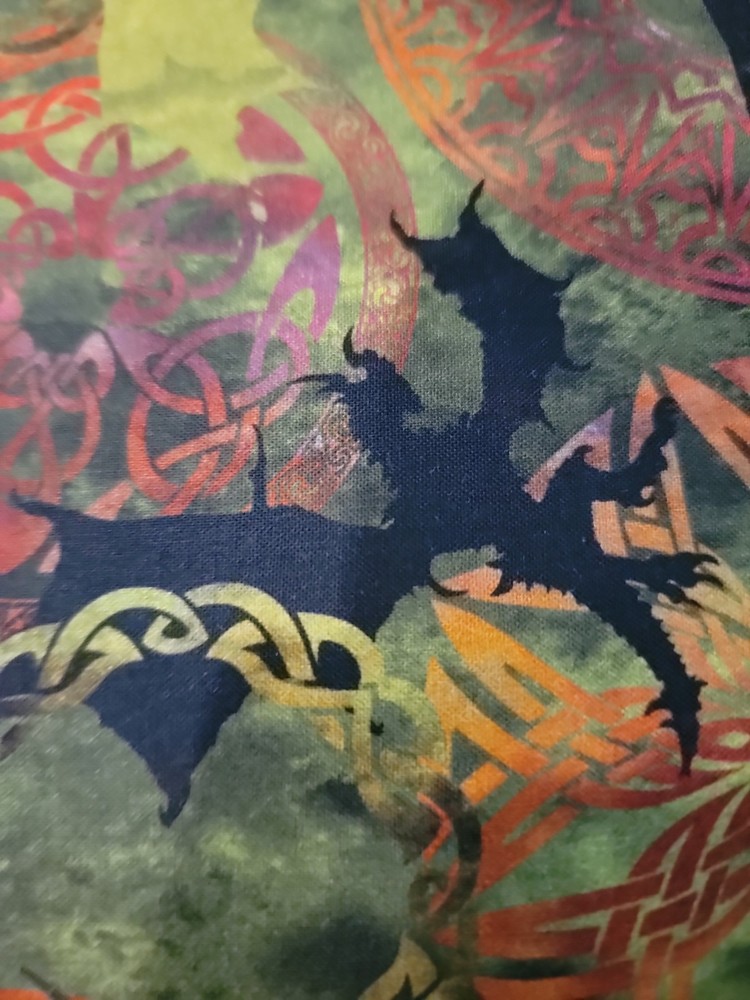 Cotton fabric Dragons, the Ancients from In the Beginnig fabrics, 2022 1 yd 33″