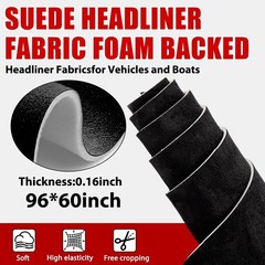 96” Suede Headliner Fabric 60″W Car Roof Liner Replacement Foam Back US