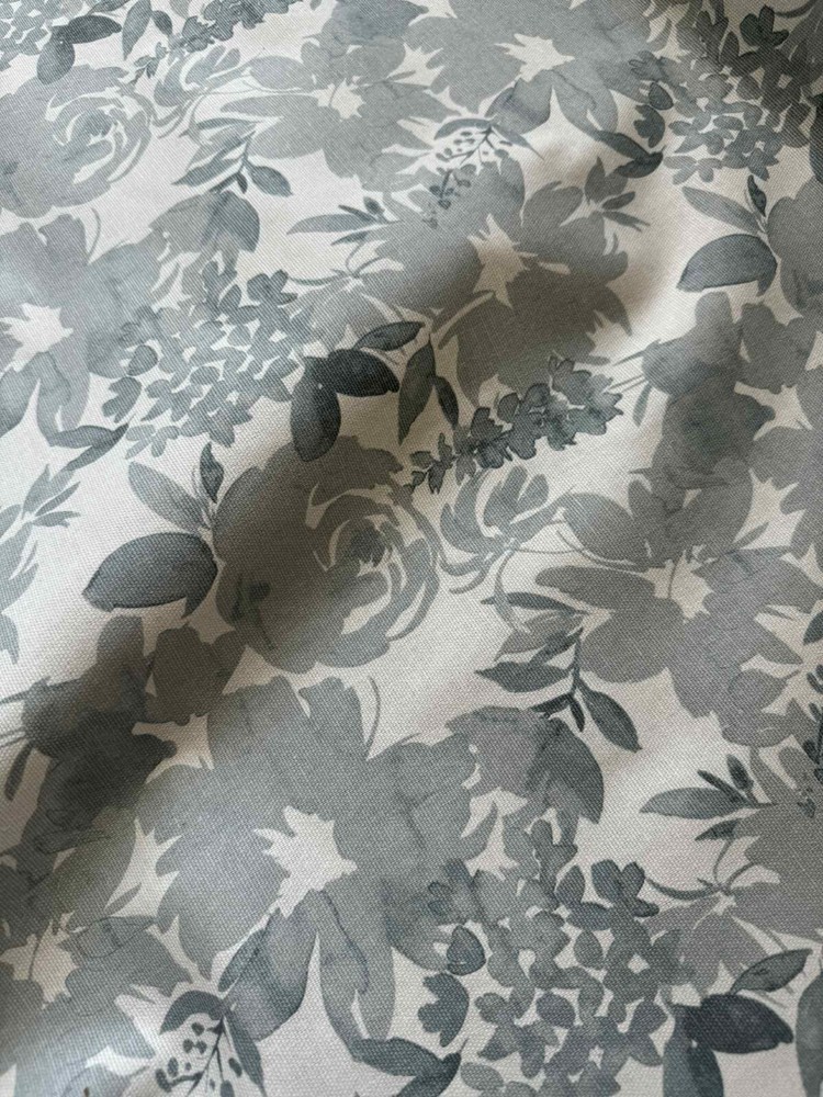 Zinnia Floral in Shy Blue – Premier Prints Cotton Canvas Fabric