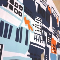 IKEA Fabric Per Yard Multicolor City Buildings GITTE IKEA Textiles – NEW