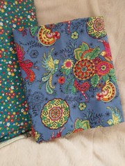 2 PATTERNS COTTON BLUE PRINTS 2 1/2 YDS TOTAL