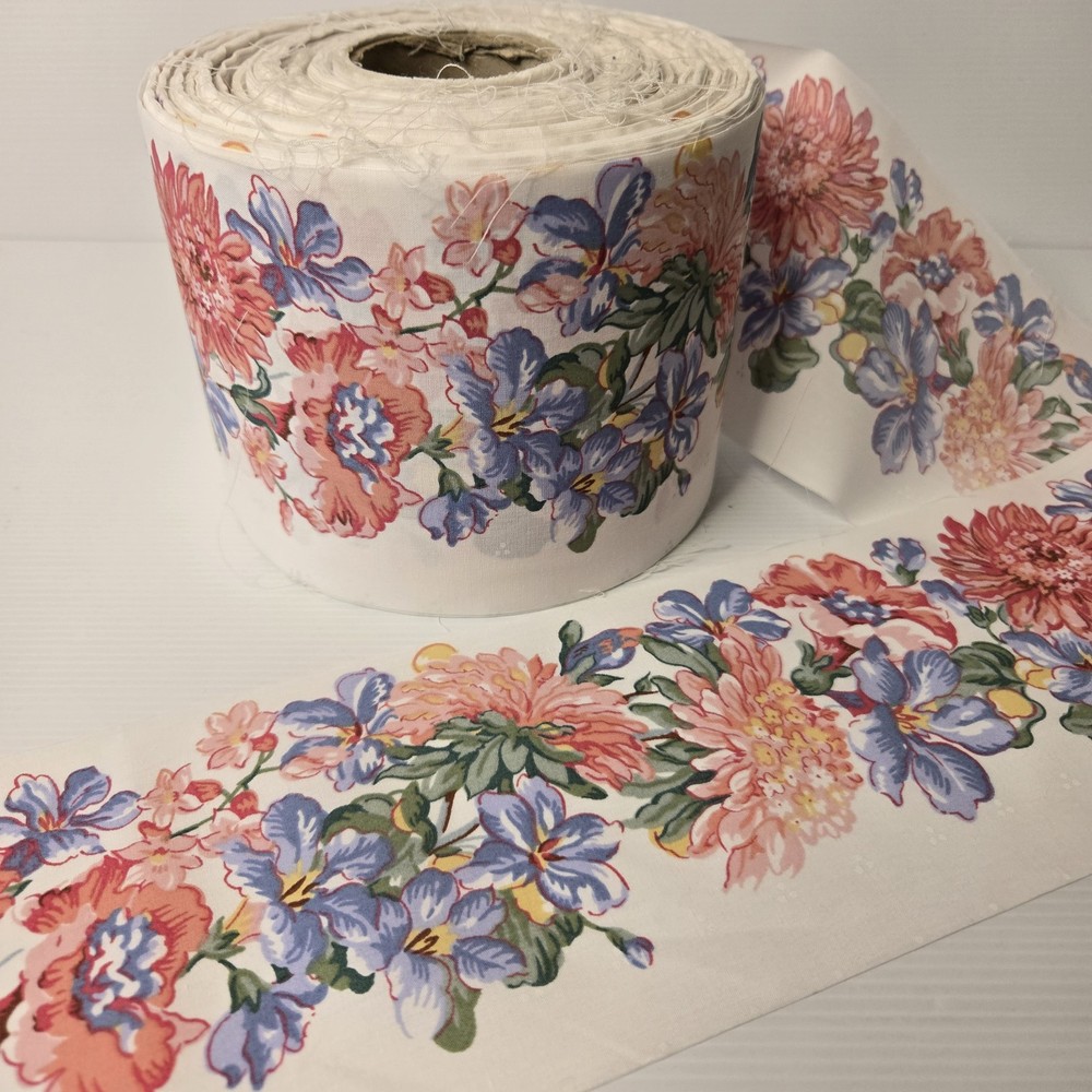 Fabric Roll – Border Fabric Pink & Purple Flowers/floral Sewing Or patchwork