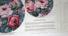 Garden Party Hat Fabric Panel Pink Floral Cranston Shabby Chic Cut & Sew Vintage