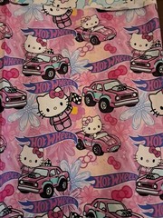Hello Kitty Cotton Quilt Fabric 2 Fat Quarters Hot Wheels Rainbows 9.5″ X 56″