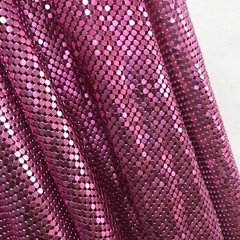 Metal Sequin Mesh Fabric Shiny Sheet Chainmail Aluminum Net Clothing Craft Sew