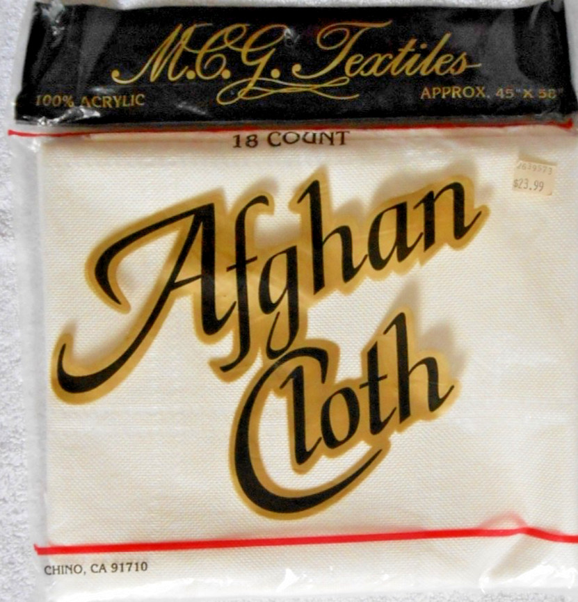 M.C.G. TEXTILES AFGHAN CLOTH – APPROX. 45″X58″ – 100% ACRYLIC – NIP!