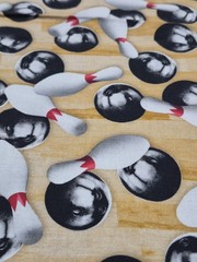 Sports Life Design #19495 Bowling 🎳 Fabric Unused Piece For Sewing Or Crafting