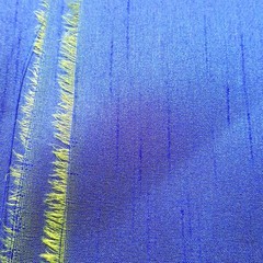 ROYAL BLUE YELLOW TWO TONE FAUX SILK POLY DUPIONI FABRIC 58″ DRAPERY BY THE YARD