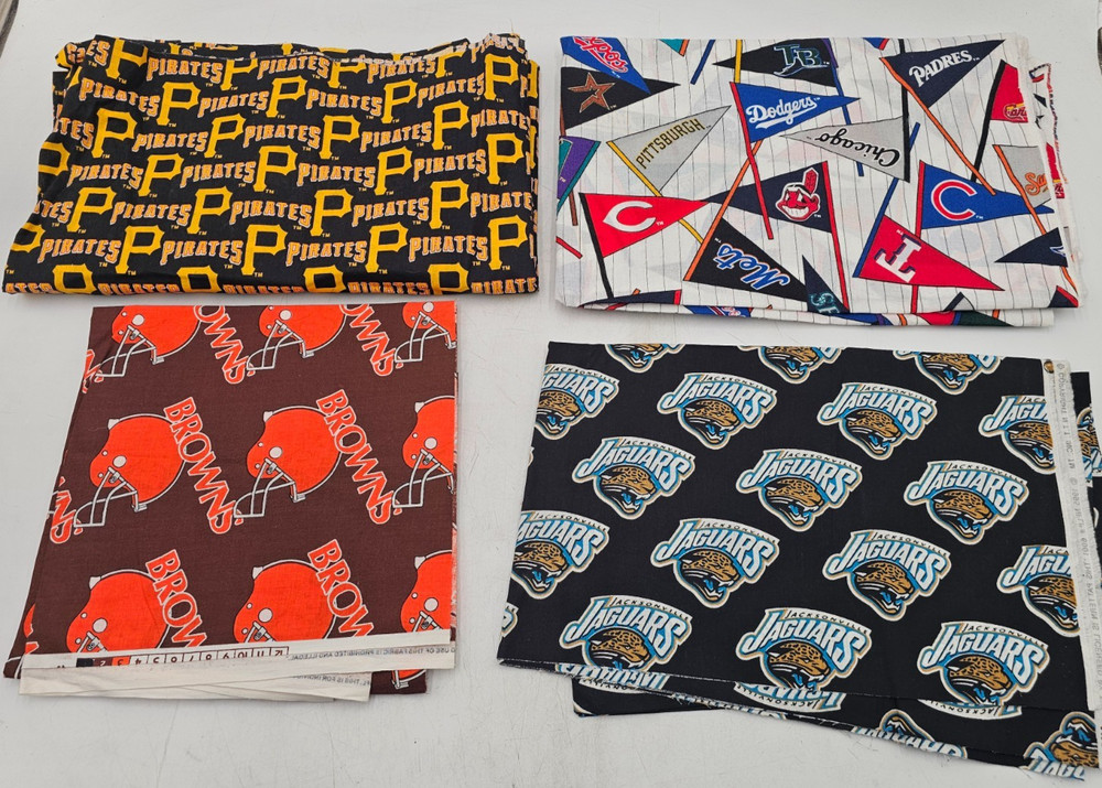 Fabric Scraps Assorted Sports Teams NFL & MLB Lot