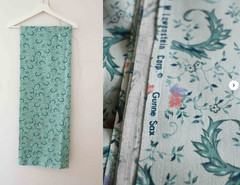 Vintage Mint Green Foral Wamsutta Gunne Sax Cotton Fabric fabric 2 meters x 110c