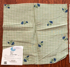 HILL BROWN Tropo Floral in Lettice/Cobalt 12 3/4 x 13 1/4″ Fabric Sample
