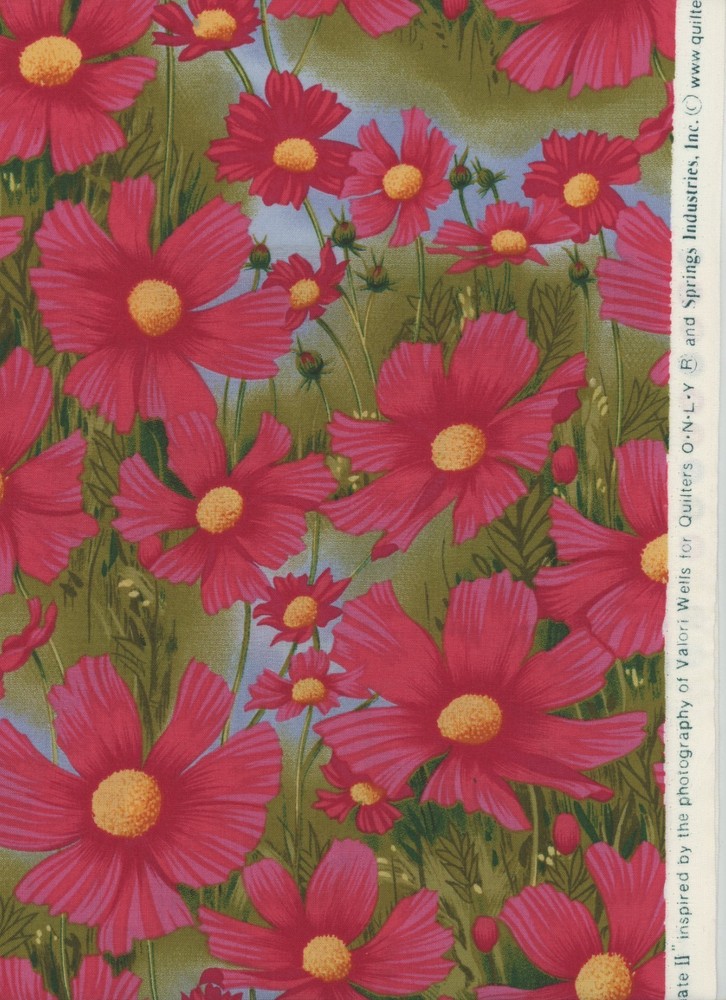 OOP Through The Garden Gate II Quilters Only Springs Cotton Fabric1 1/2 yards