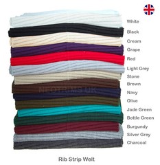 Rib Knit Strips,Cuff Waist Band,Chunky Stretch for Trim Edge Apparel,90cm x 18cm