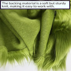 Bianna Olive Green Faux Fur Fabric, by the Yard, American Seller, Luxury Shag Sh