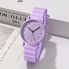 Women’s Purple Quartz Watch Silicone Strap Casual Analog Watch New Design