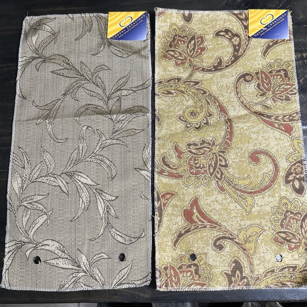 Casual Creations Vintage Upholstery Fabric Samples Brown Pattern 2 pieces 10X20