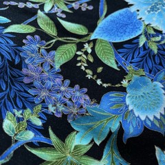 Eden Tree Of Life Purple Blue Gold Floral Flowers Chong A Hwang 1.6 Yards