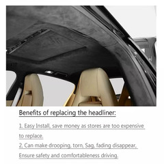MODIGT Suede Headliner Fabric Foam Backed Car Roof Liner Black Beige Gray DIY