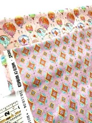 Remnants Bundle mix Fabrics Combination Ana davis Ballon Floral Pink On White