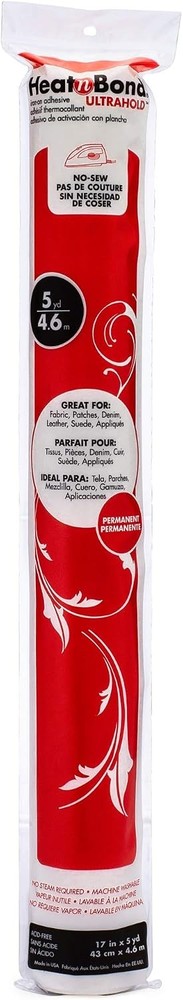 HeatnBond UltraHold Iron-On Adhesive Value Pack, 17 Inches X 5 Yards, White