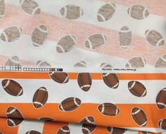 PREMIER PRINTS GAME DAY ORANGE STRIPE FOOTBALL FURNITURE FABRIC BY THE YARD 54″W