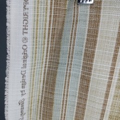 Tommy Bahama Woven Cotton Fabric “Vera Cruz” Brown/Aqua Stripe Home Decor 54×40″