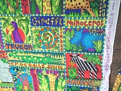 Animal Print fabric KP Kids 1.5 Yds 42×34 & Scraps Zoo Monkey Zebra Elephant