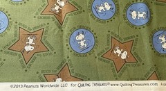 Snoopy Military Stars Quilt Cotton Fabric, Quilting Treasures 1+Yard (40×44) NEW