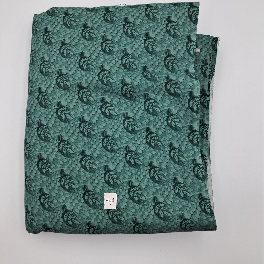 4 Yd Vintage Quilt Cotton Sewing Fabric Springs Industries Hunter Green
