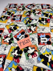 Disney Mickey Mouse Comic Strip Cotton Fabric 13″ x 15″ Multi-Color Retro Style