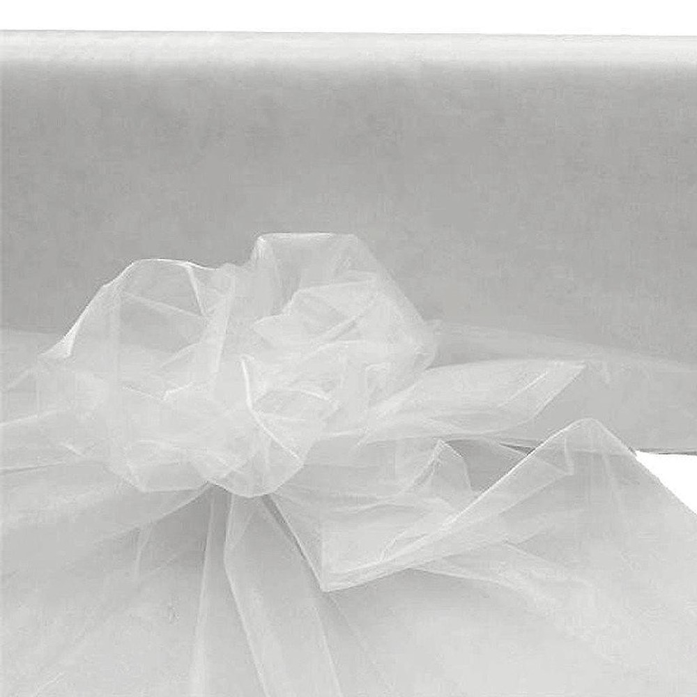 White CRYSTAL ORGANZA FABRIC 54″ x 40 yards Sheer Bolt Craft Sewing Wedding SALE