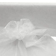 White CRYSTAL ORGANZA FABRIC 54″ x 40 yards Sheer Bolt Craft Sewing Wedding SALE
