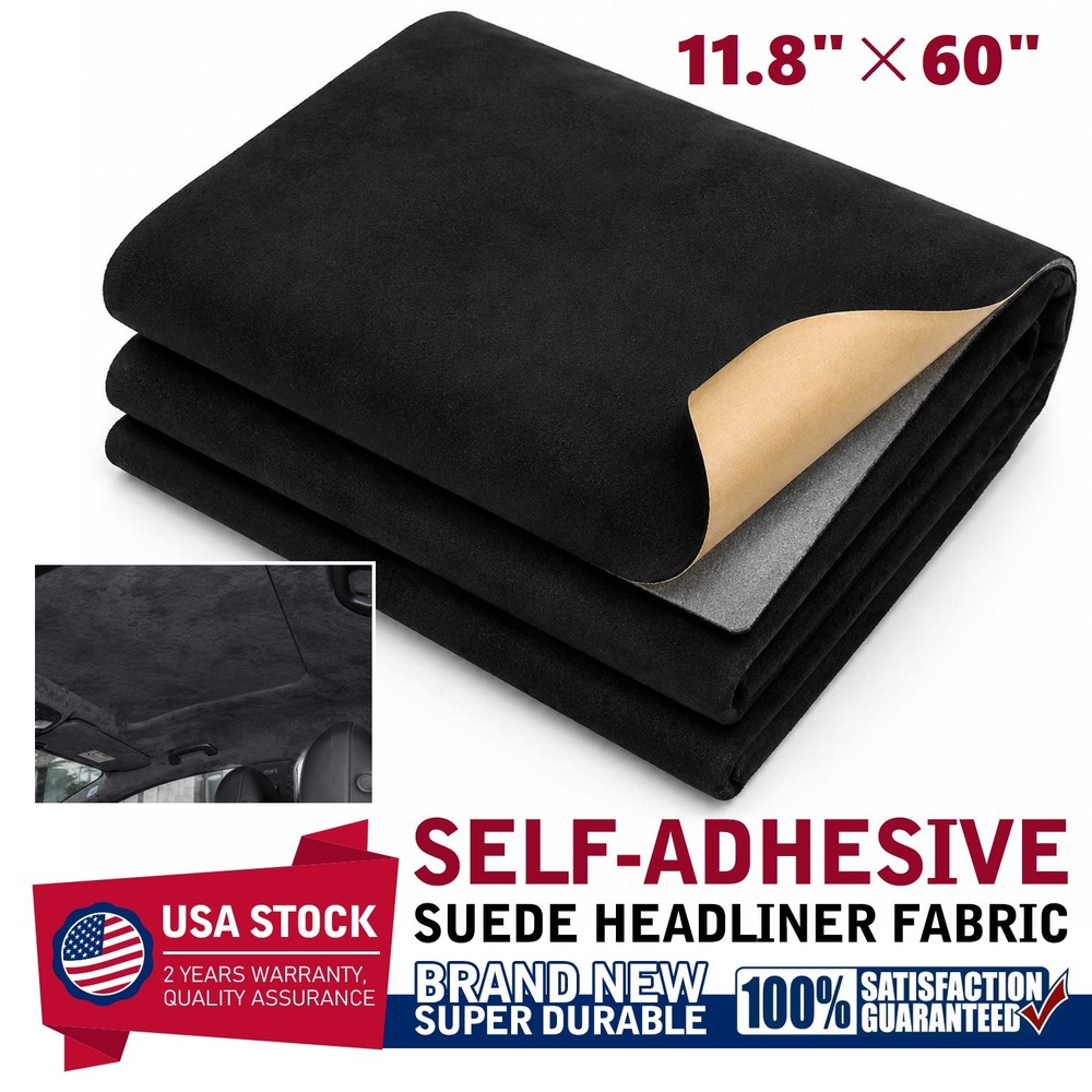 11.8″ W×60″ L Suede Headliner Fabric with Adhesive Backing Material Replacement