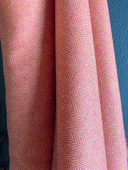 Herringbone Wool Coating in BUBBLE GUM PINK & WARM GOLD 62″ Wide By the Yard
