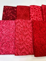 8 Red Fat Quarters ~ Tonal Blender Quilt Fabric