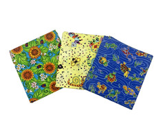 ⚜️Lot of 3 Half Yds Whimsical Nature Cotton Quilt Craft Fabrics 1.5 yds Total