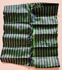 JACQUARD BROCADE FABRIC-saree SARI blouse piece-NAVY gree Golden 36″X29″-striped