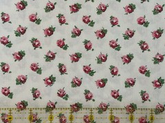 1/2 Yd Vintage Mauve Blush Pink Baby Rose Roses Cotton Fabric Shabby Chic Retro