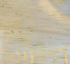 BTY true vintage yellow with green slubs textured antique satin drapery fabric