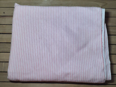 Cotton Flannel Sewing Fabric Pink White Stripes Crafting Material 1 yard x 46″