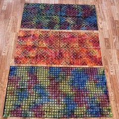 Colorful Rainbow Red Orange purple Zig Zag Dot Floral Geometric Batik 1.5 Y