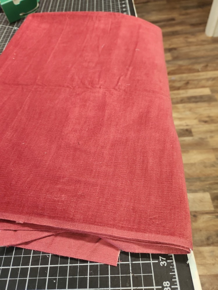vintage old school Corduroy Fabric Rust Red soft inside cotton