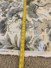 Scalamandre Shenyang Linen Fabric Print Parchment Bird 1.5 Yards+