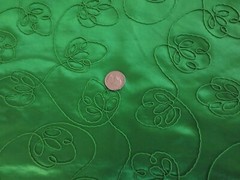4487. “Embroidered-Like” KELLY GREEN SYNTHETIC Craft FABRIC – 58″ x 1-1/2 yds.