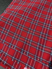 5.5 Yard Red Tartan Plaid Fabric Red Blue Green Cotton / Cotton Blend Fabric