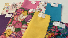 Easter Fabric, Lot of 8 Different Fabrics, sizes vary, (cotton/cotton blend)GR6